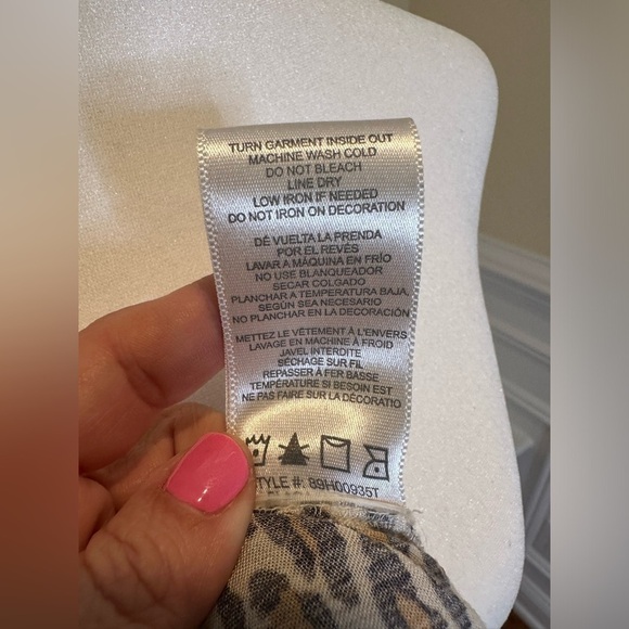 C&C California Leopard Print Wide Leg Pull on Pants with Tie Women’s Size Medium - Picture 9 of 11